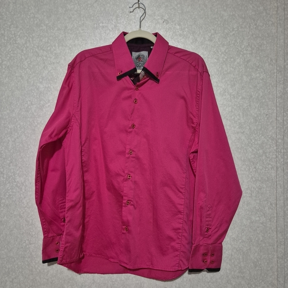 PLATINUM Vibrant Pink Button-Up Shirt..SIZE:XL